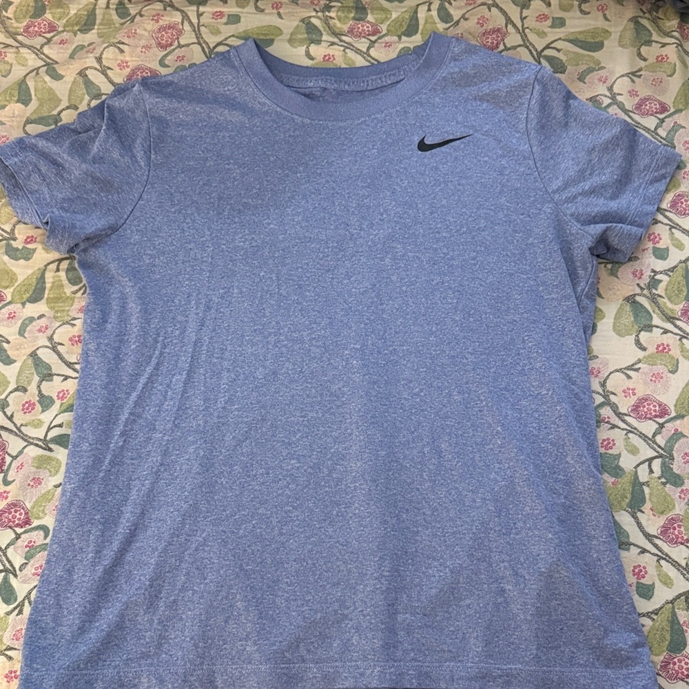 Nike Heather Blue Tee with Black Swoosh
